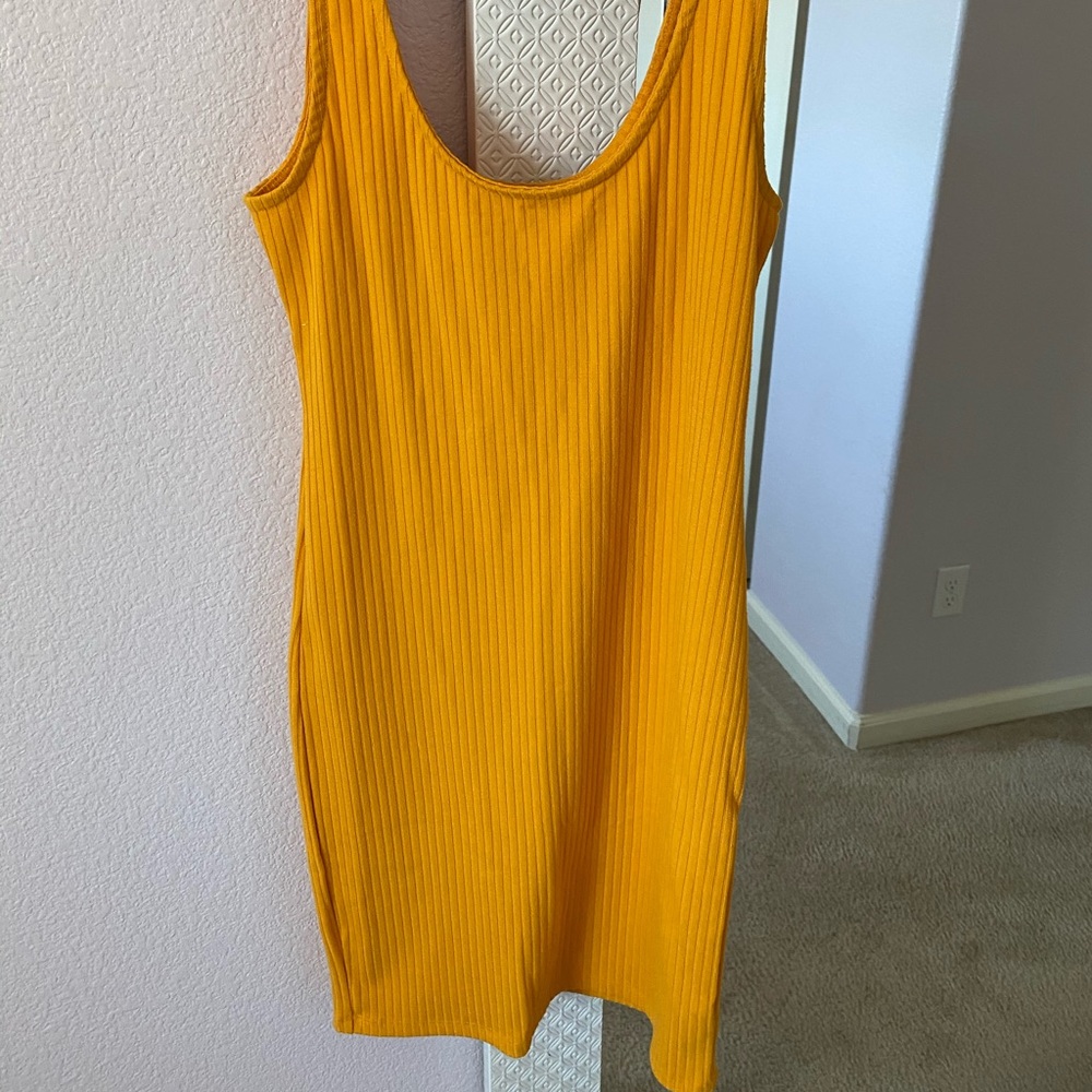 Mustard yellow tight dress